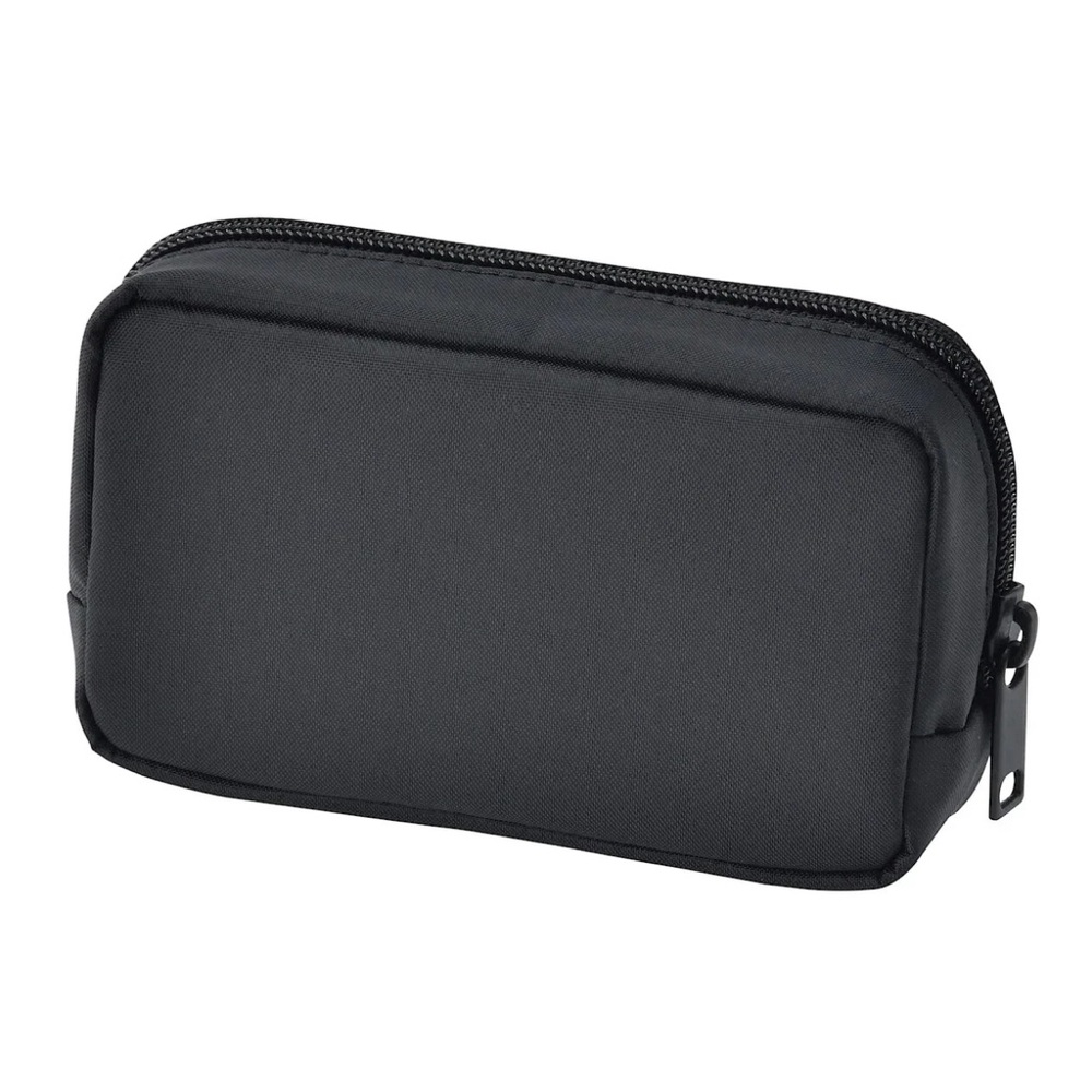 MUJI Nylon Compact Black Pouch Bag 9×14×3.5cm – Travel Case Organizer